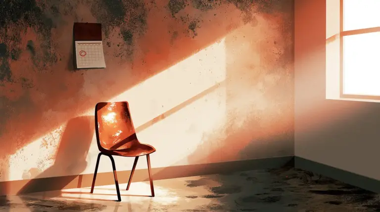 Empty waiting room chair under a wall calendar with a red-circled date, illustrating the no-show cost of a broken booking widget.